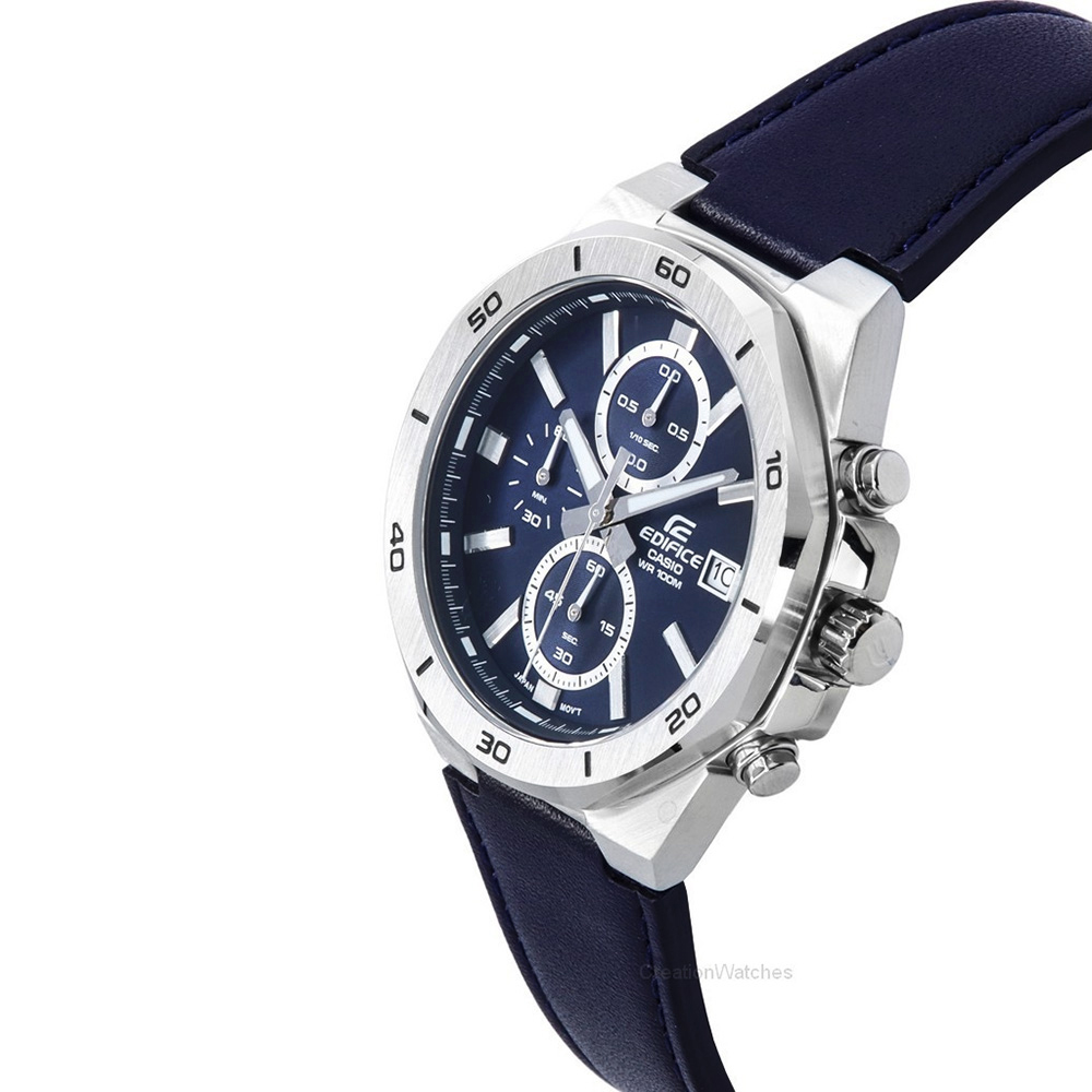 RELOJ HOMBRE ANÁLOGO CASIO EDIFICE EFV-640L-2AV FECHA CRONÓMETRO CORREA DE CUERO Y DIAL AZUL - 5