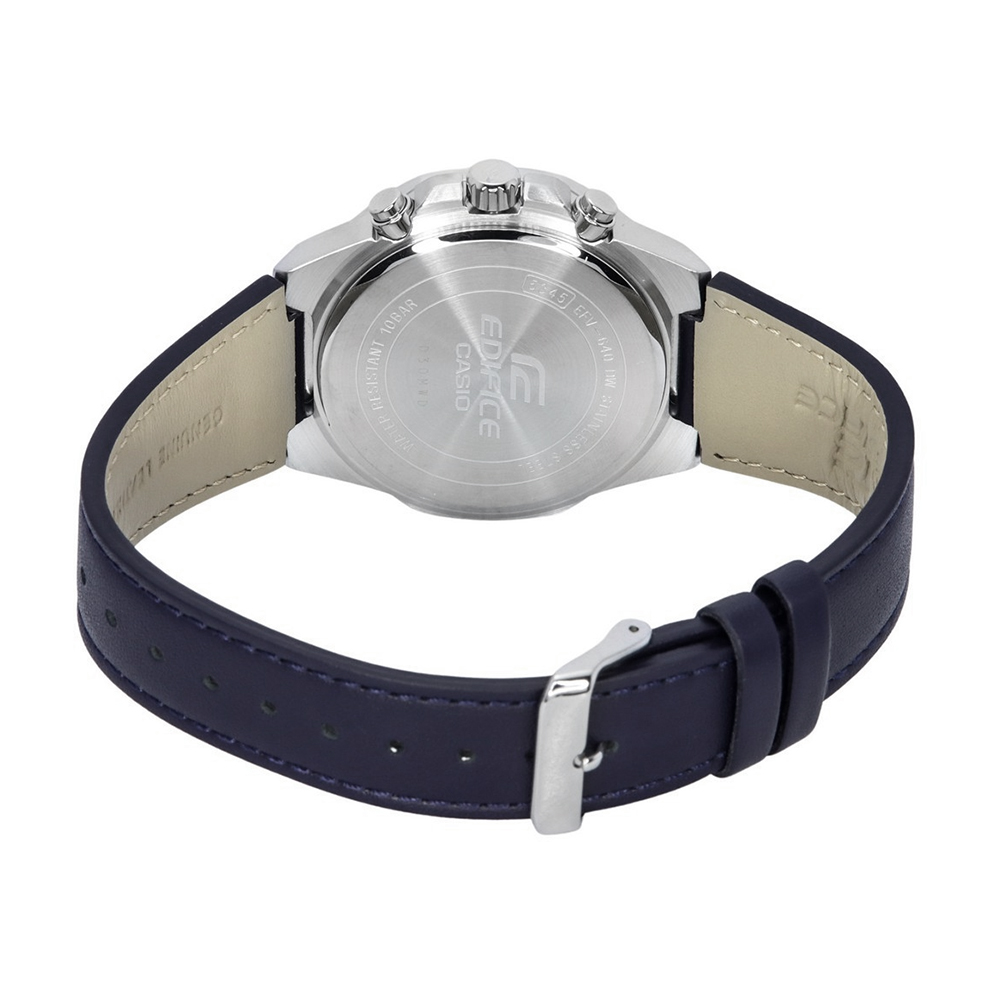 RELOJ HOMBRE ANÁLOGO CASIO EDIFICE EFV-640L-2AV FECHA CRONÓMETRO CORREA DE CUERO Y DIAL AZUL - 8