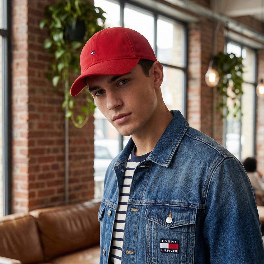 GORRA PARA HOMBRE TOMMY HILFIGER CORE MINI FLAG 7858936 616 ROJO - 4