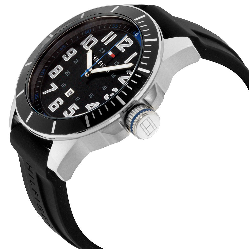 RELOJ HOMBRE ANÁLOGO TOMMY HILFIGER 1791072 FECHA ACERO INOXIDABLE CORREA DE SILICONA NEGRO - 4