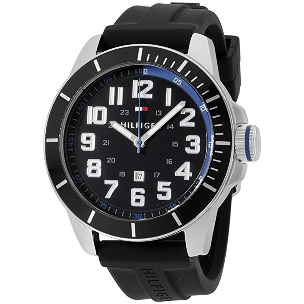 RELOJ HOMBRE ANÁLOGO TOMMY HILFIGER 1791072 FECHA ACERO INOXIDABLE CORREA DE SILICONA NEGRO - 7