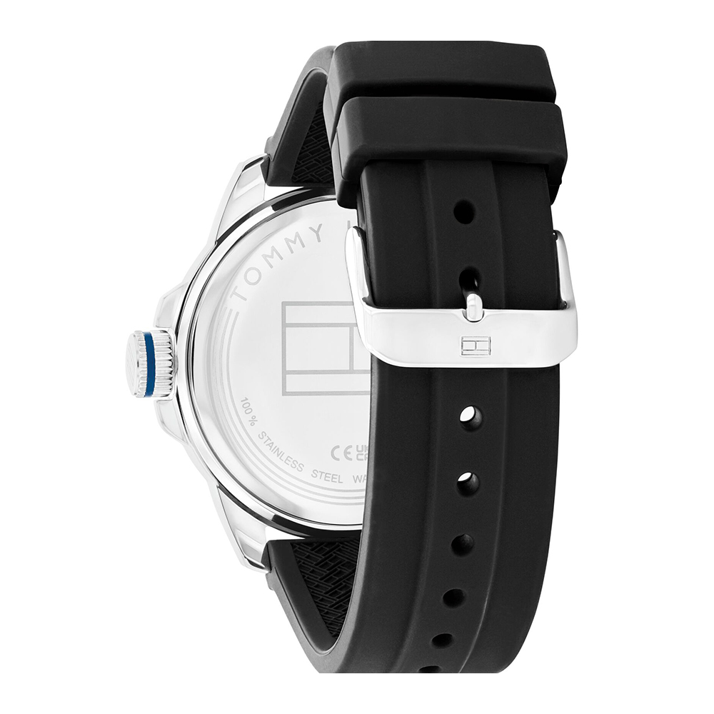 RELOJ HOMBRE ANÁLOGO TOMMY HILFIGER 1791072 FECHA ACERO INOXIDABLE CORREA DE SILICONA NEGRO - 8