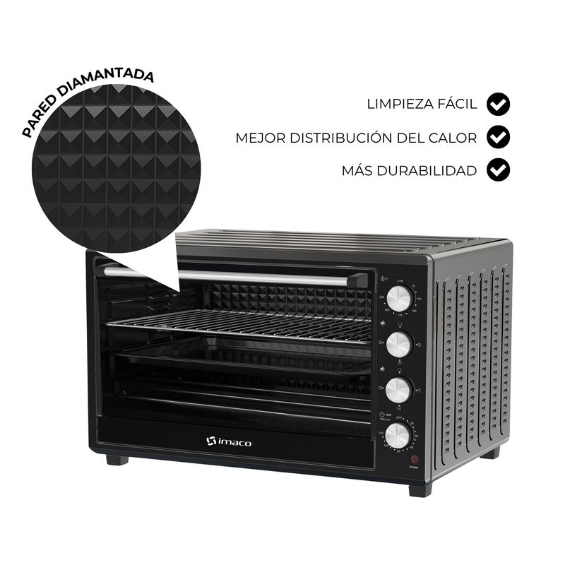 HORNO ELÉCTRICO 88 LITROS C/ROSTICERO HEB88R IMACO - 4