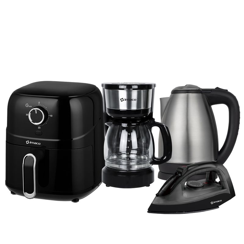 CUATRI-COMBO FREIDORA + HERVIDOR + CAFETERA + PLANCHA IMACO - 1