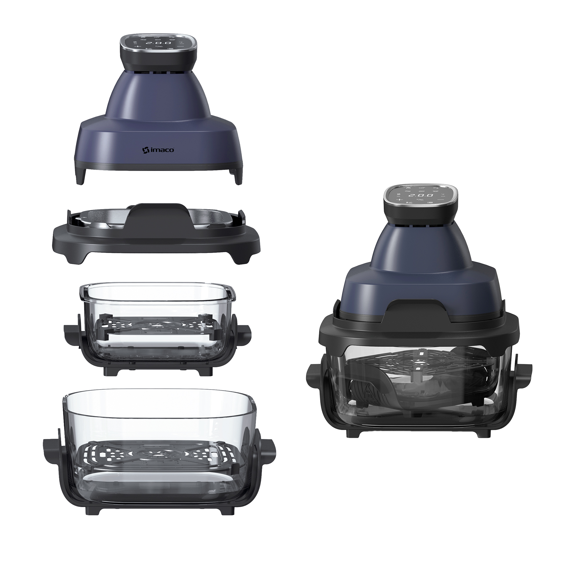 FREIDORA DE AIRE 6L DUAL GLASS PRO AF1524VD IMACO - 3