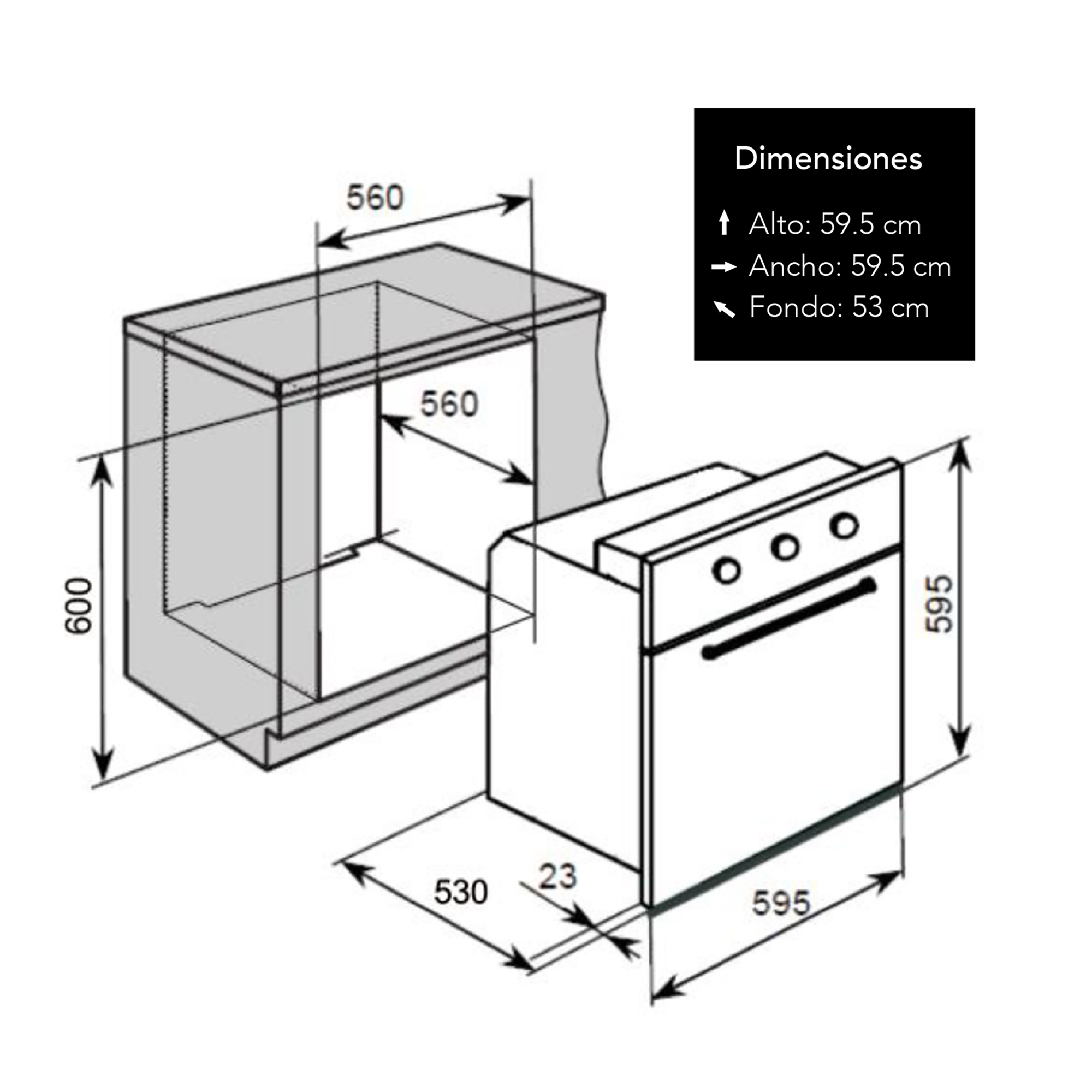 HORNO EMPOTRABLE ELÉCTRICO 65 LT HEE6512 IMACO - 7