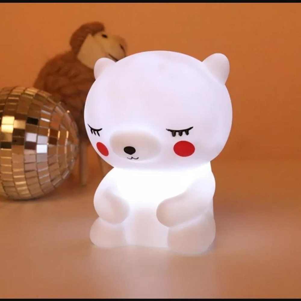 MINI LAMPARA NOCTURNA LUZ LED INFANTIL OSITO BLANCO - 2
