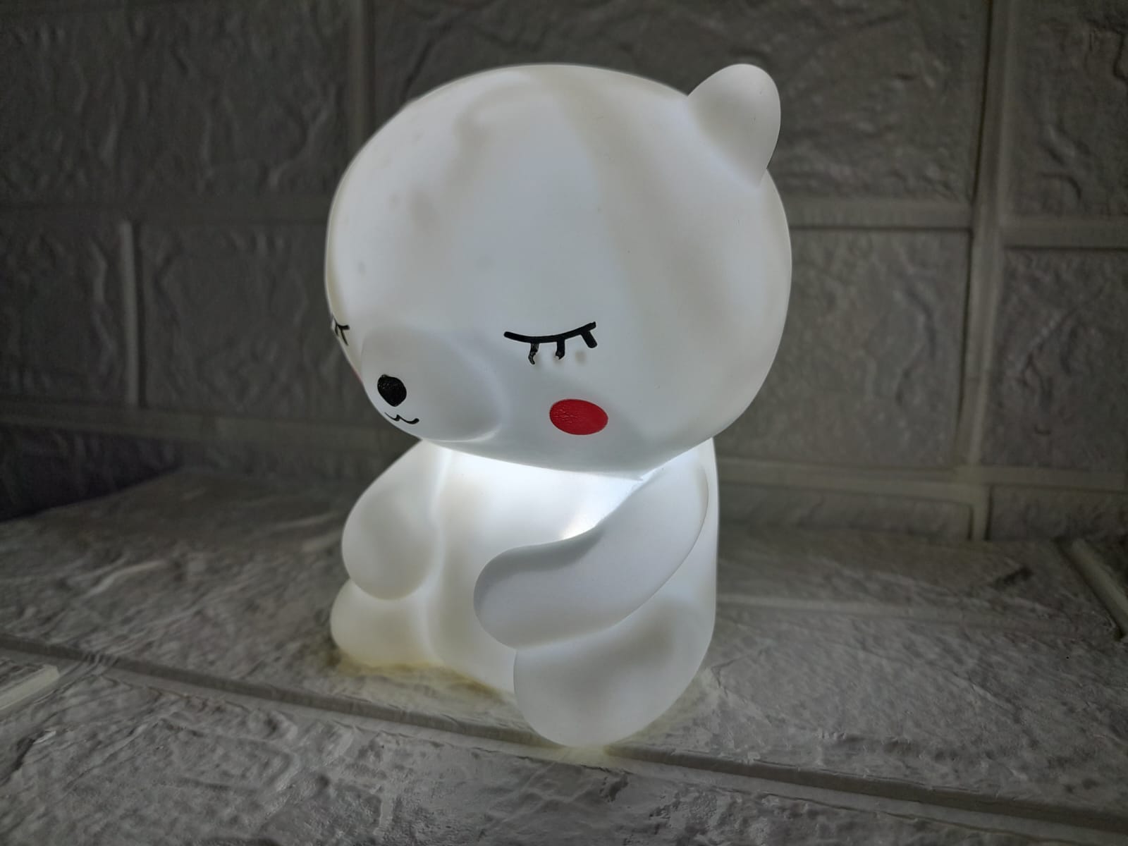MINI LAMPARA NOCTURNA LUZ LED INFANTIL OSITO BLANCO - 3