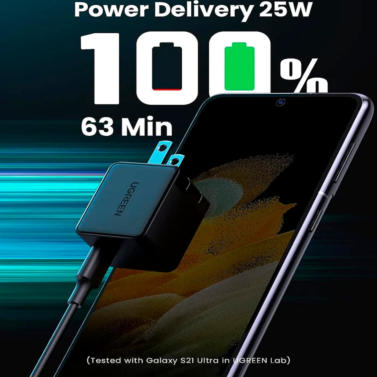 CARGADOR UGREEN 25W US (CD250) PD CARGA RAPIDA USB-C (50576) - 3