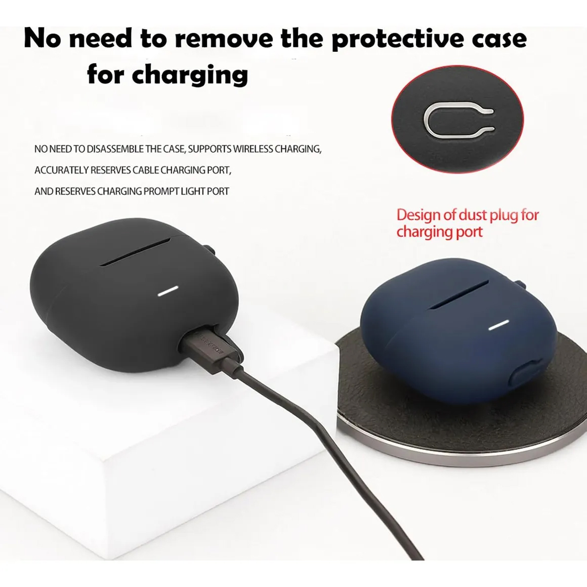CASE DE SILICONA PARA XIAOMI BUDS 6 LITE - NEGRO - 3