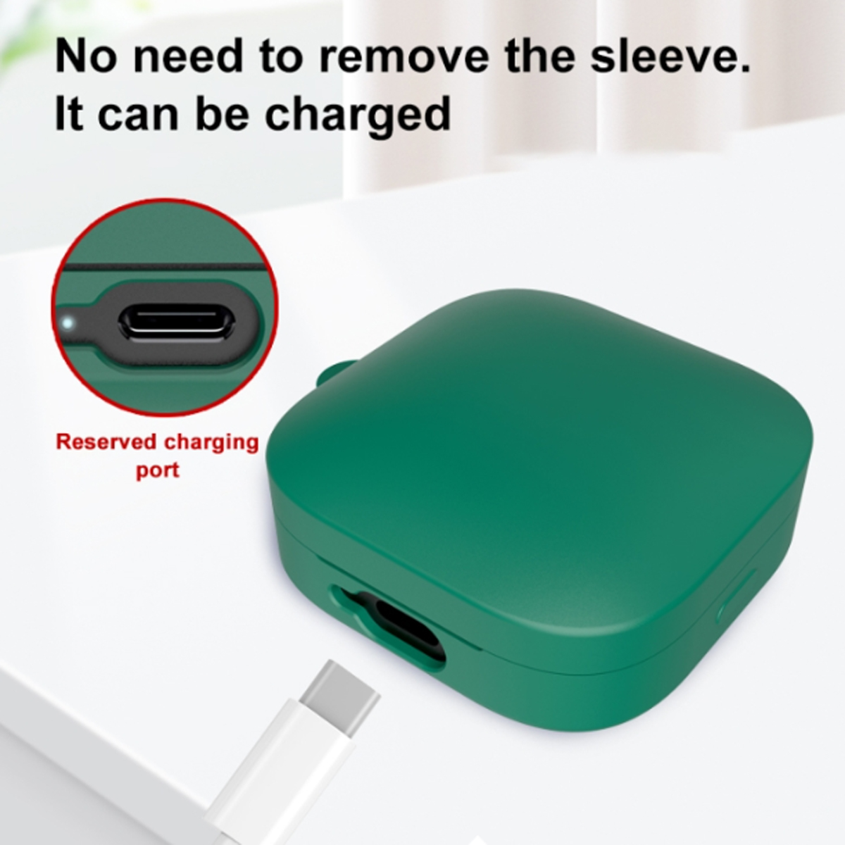 CASE DE SILICONA PARA XIAOMI BUDS 6 ACTIVE - VERDE MILITAR - 3