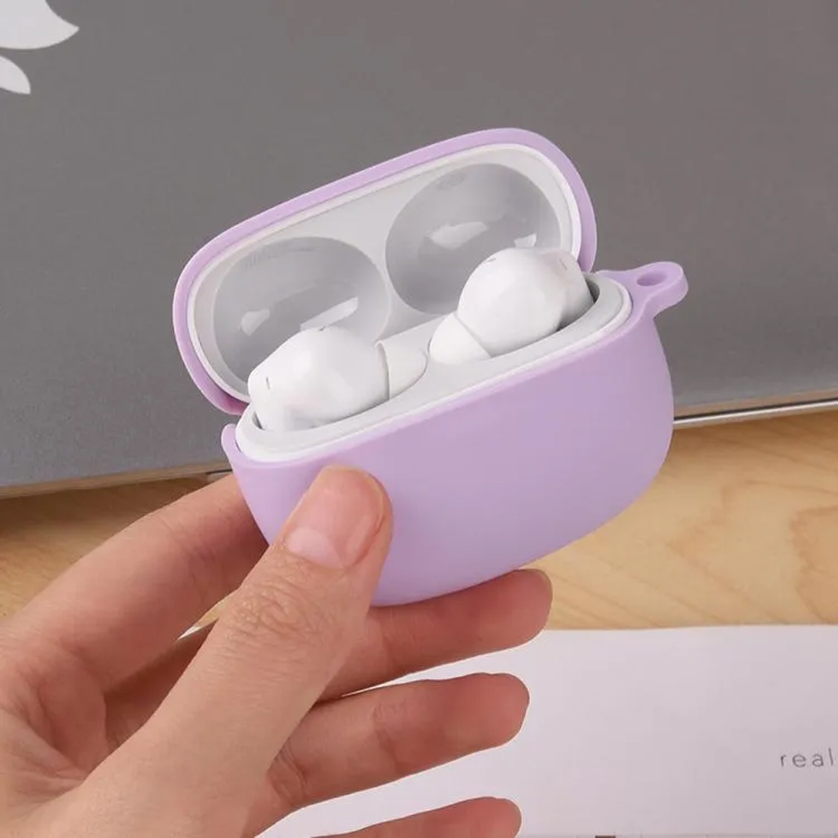 CASE DE SILICONA PARA XIAOMI BUDS 6 LITE - LILA - 3