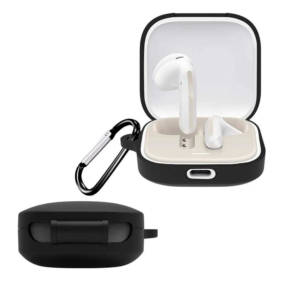 CASE DE SILICONA PARA XIAOMI BUDS 6 ACTIVE - NEGRO - 4