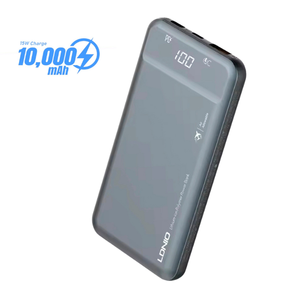 POWER BANK LDNIO PQ10 10000 RAPIDO DISEÑO ULTRAFINO - 4