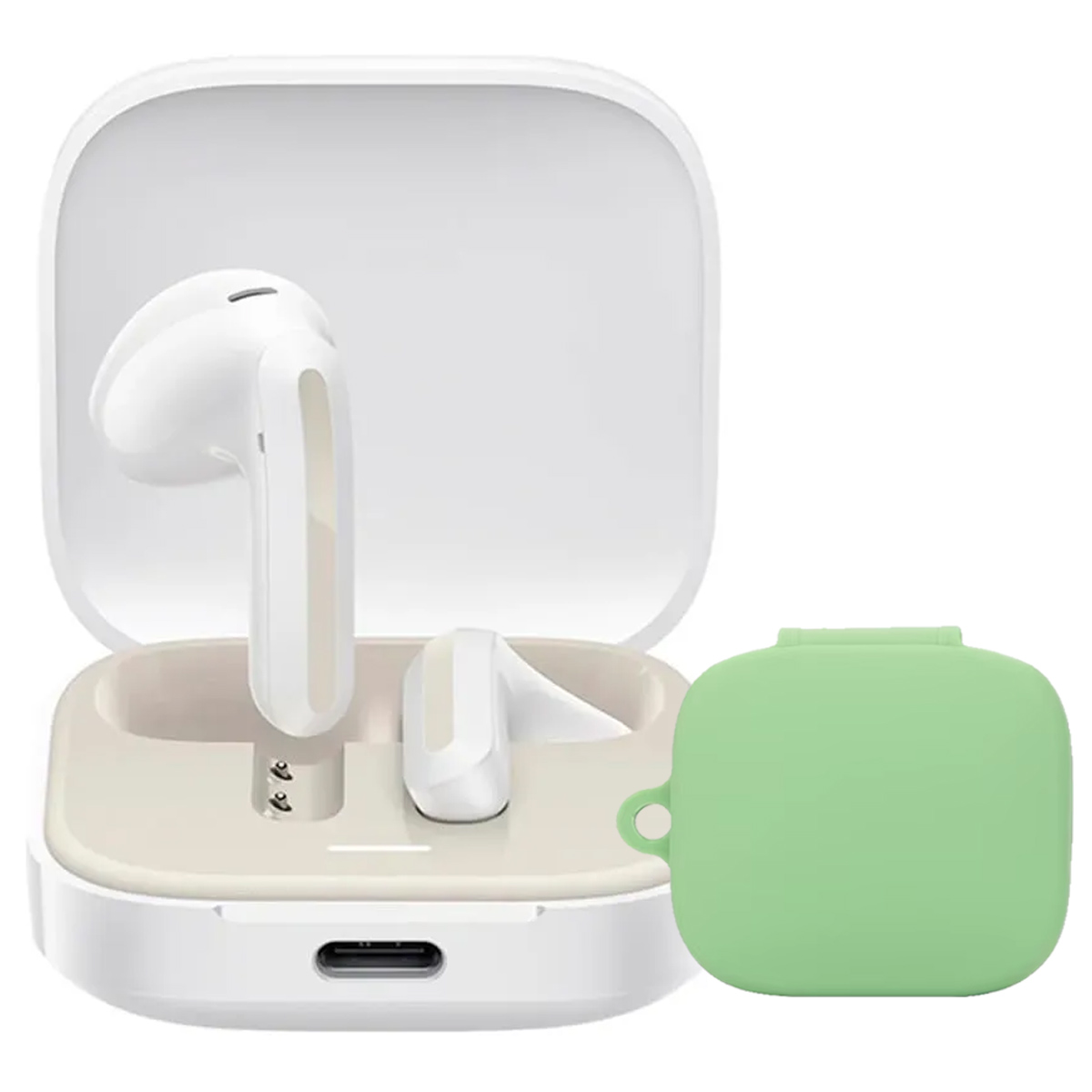 AUDIFONOS REDMI BUDS 6 ACTIVE BLANCO + CASE PROTECTOR VERDE - 1