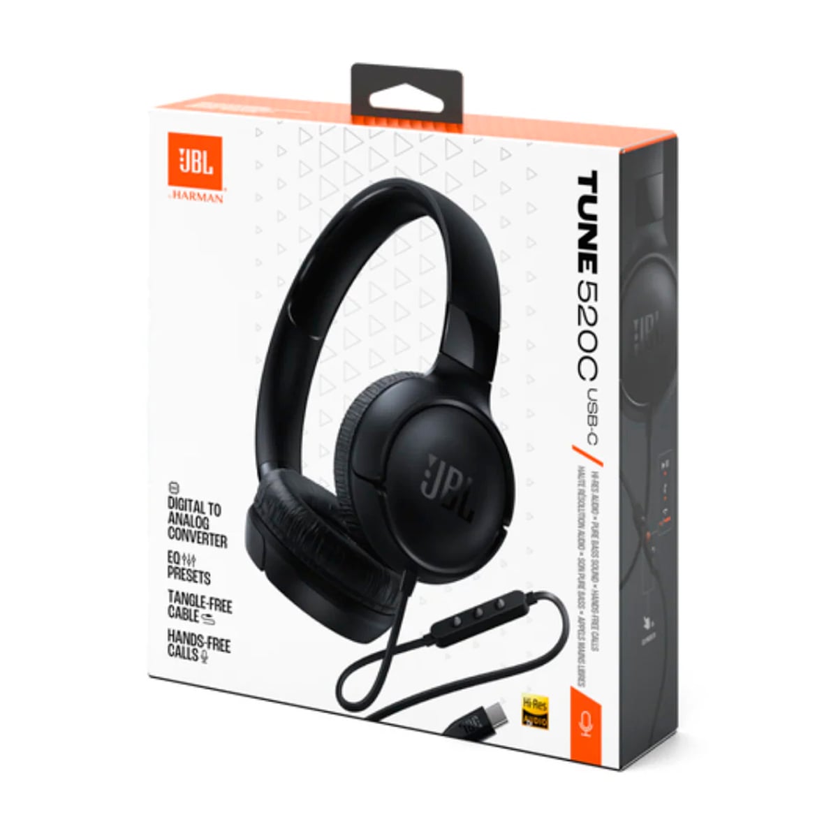 AUDIFONOS JBL TUNE 520C CON CONECTOR TIPO-C - NEGRO - 3