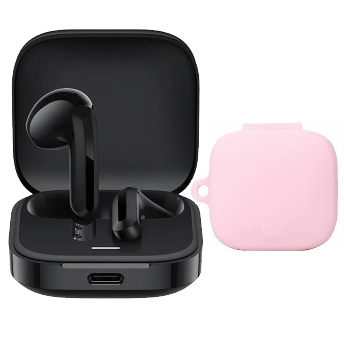 AUDIFONOS REDMI BUDS 6 ACTIVE NEGRO + CASE PROTECTOR ROSADO - 1
