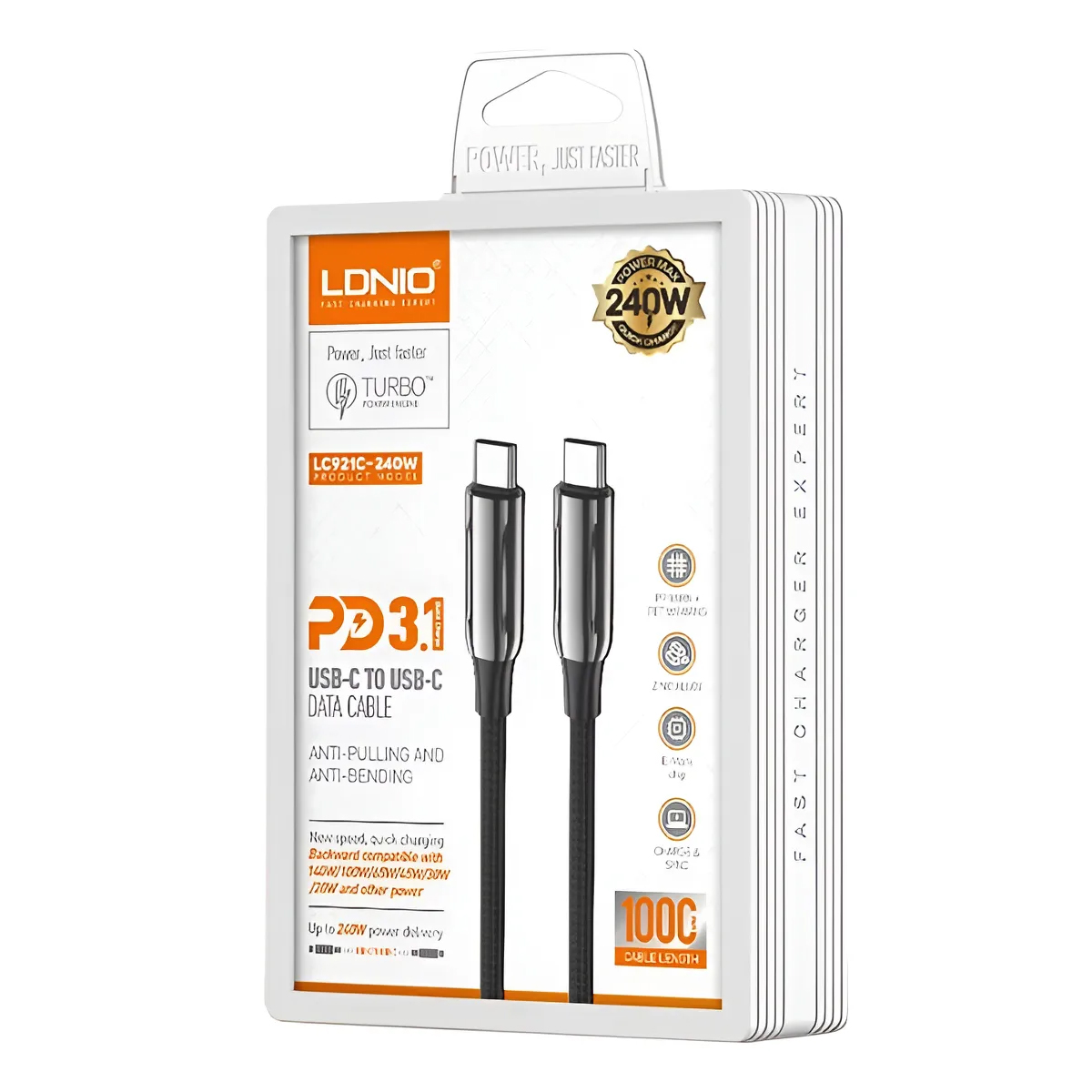 CABLE LDNIO 240W 1M LC921C CARGA RÁPIDA PARA TABLETS, LAPTOS ETC - 3