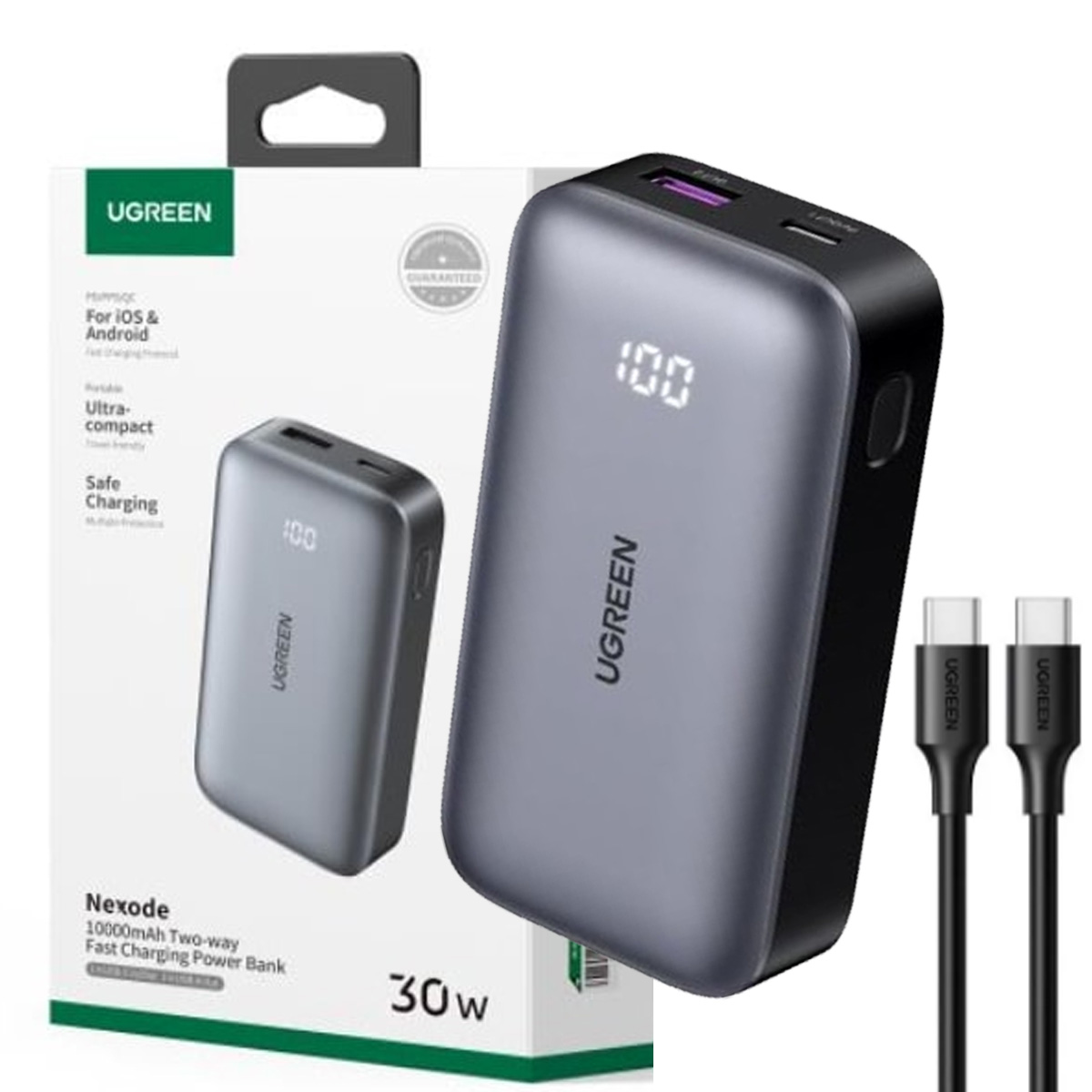 POWERBANK MINI DE 30W 10000MAH CON INDICADOR LED UGREEN PB502 / 25185 - 1