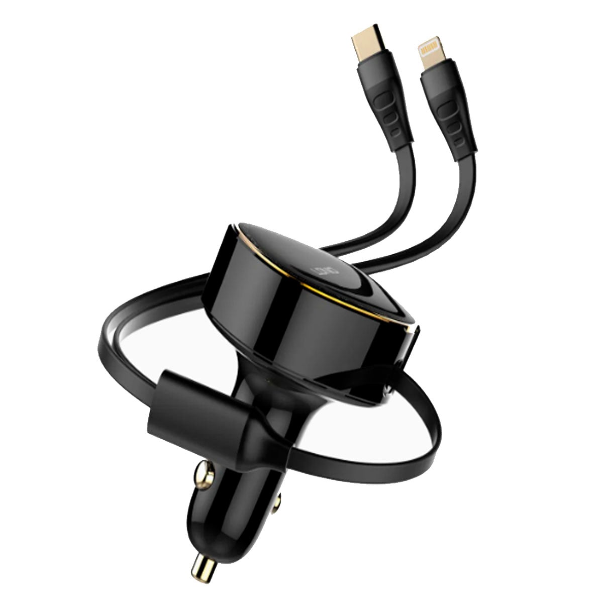 CARGADOR DE AUTO 30W LDNIO C107 CON CABLE RETRÁCTIL LIGHTNING Y TIPO-C - 2