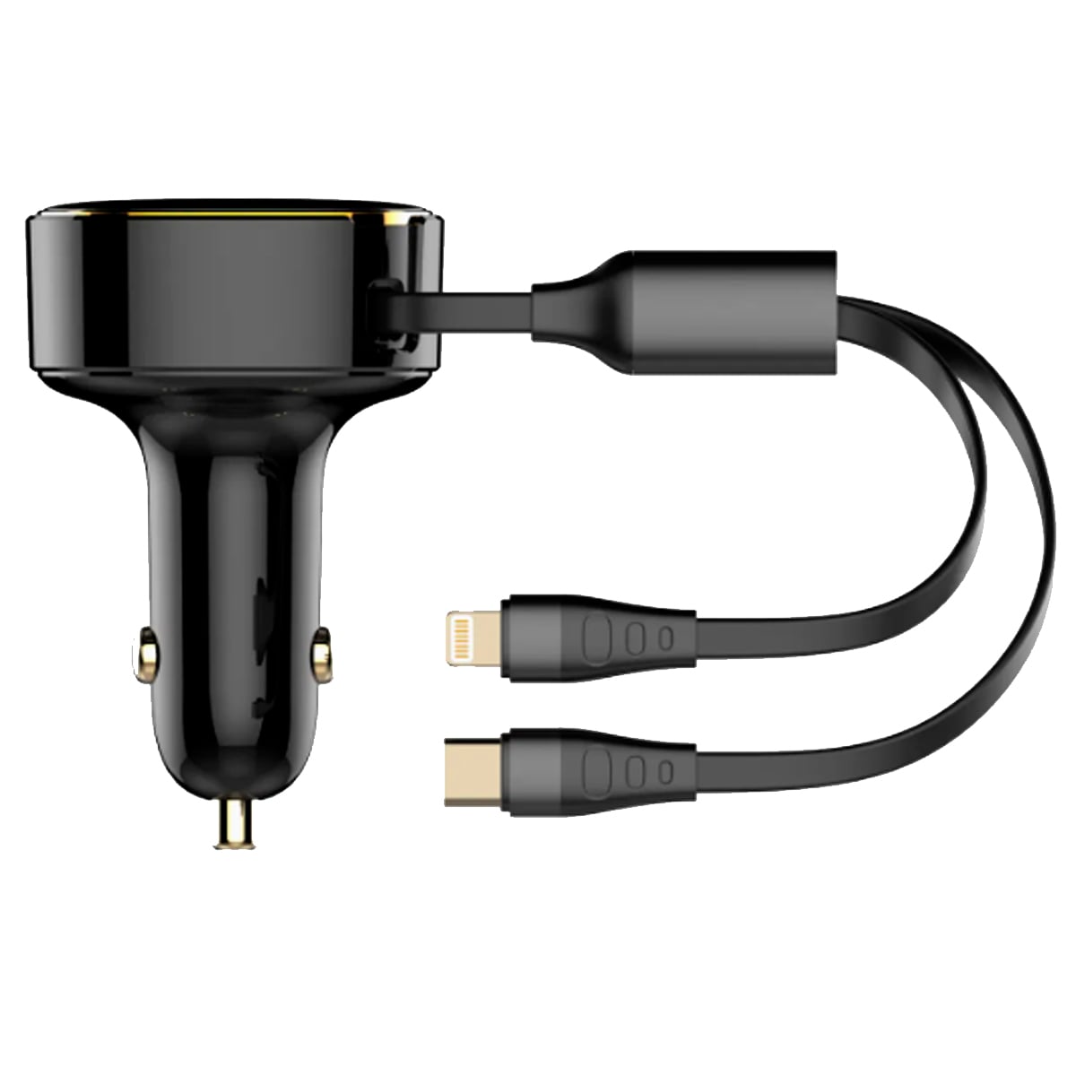 CARGADOR DE AUTO 30W LDNIO C107 CON CABLE RETRÁCTIL LIGHTNING Y TIPO-C - 3