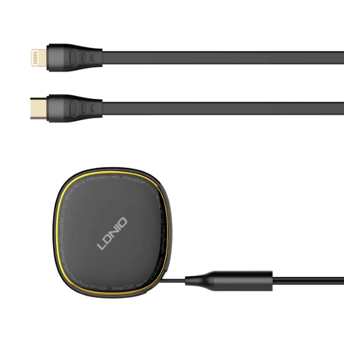 CARGADOR DE AUTO 30W LDNIO C107 CON CABLE RETRÁCTIL LIGHTNING Y TIPO-C - 4