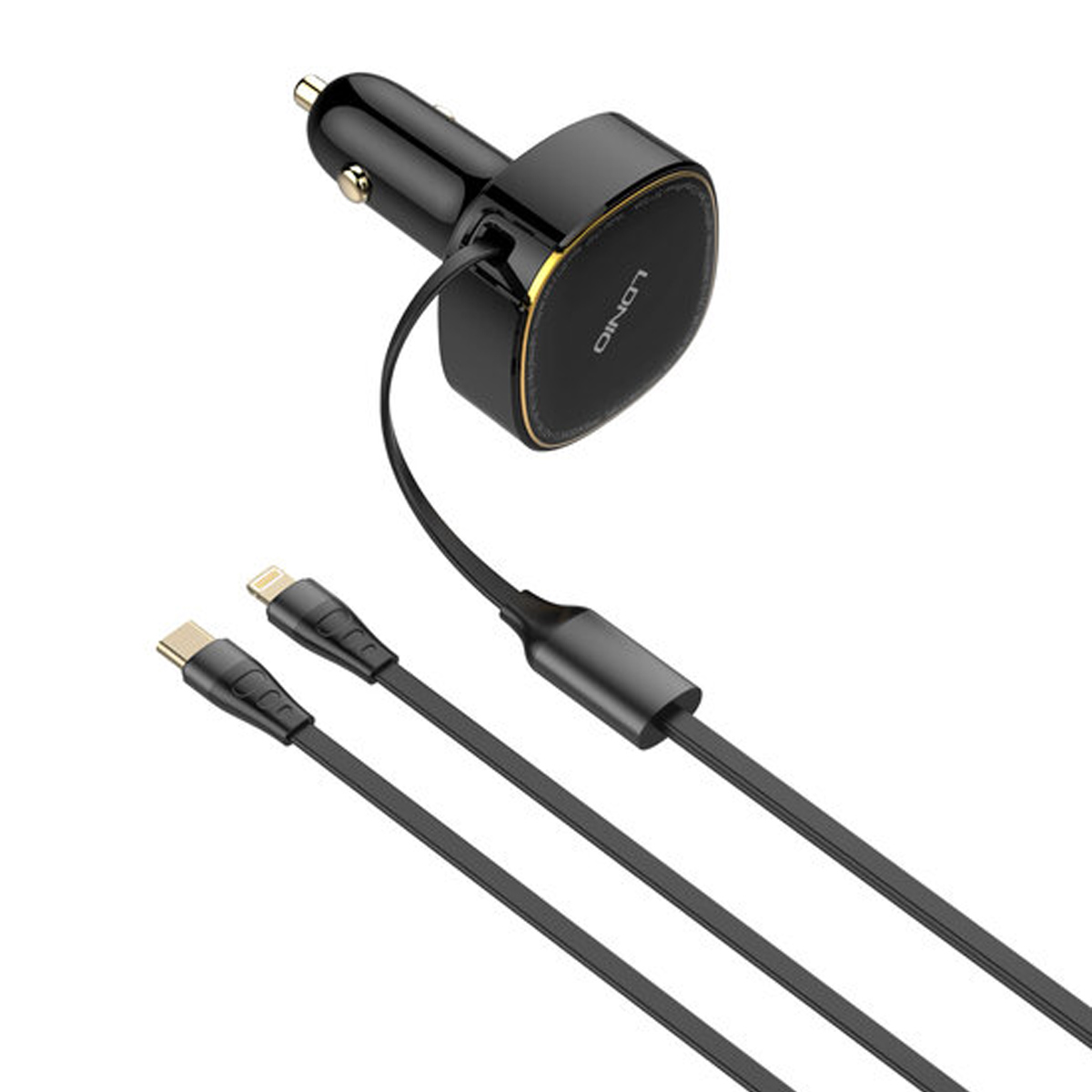 CARGADOR DE AUTO 30W LDNIO C107 CON CABLE RETRÁCTIL LIGHTNING Y TIPO-C - 7