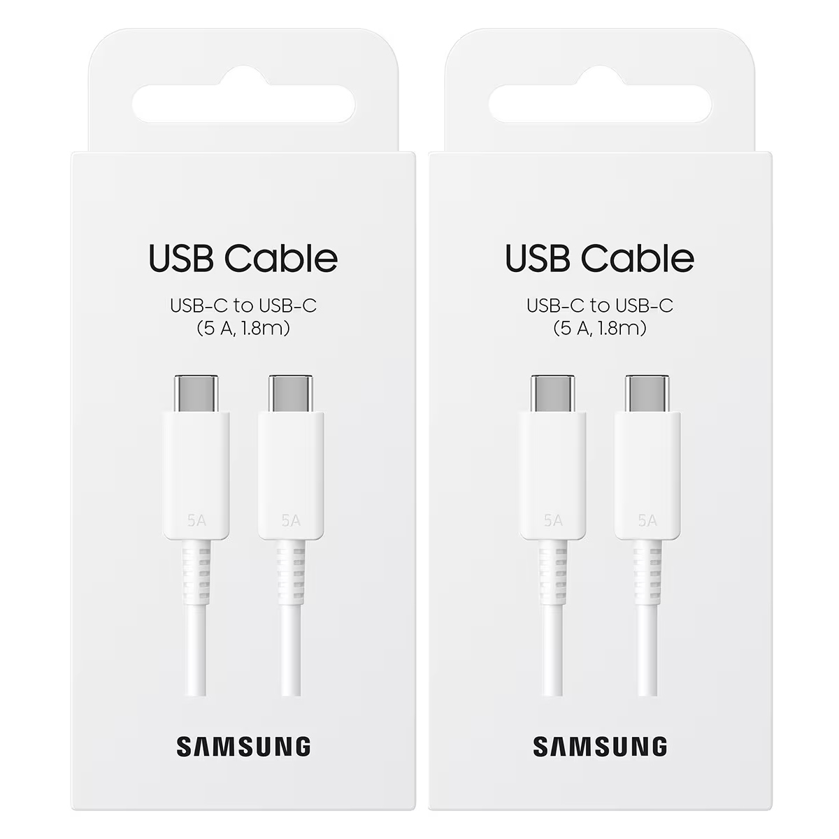 PACK 2 CABLES SAMSUNG  TIPO C A C 5A 180CM BLANCO - 1