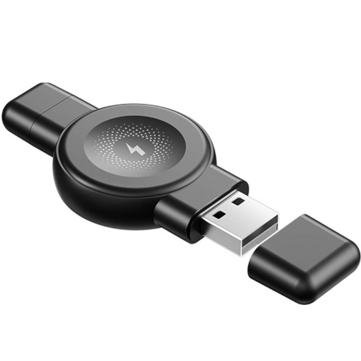 CARGADOR MAGNÉTICO INDUCTIVO INALÁMBRICO XO CX026 PARA RELOJ USB-A Y TIPO-C - NEGRO - 1