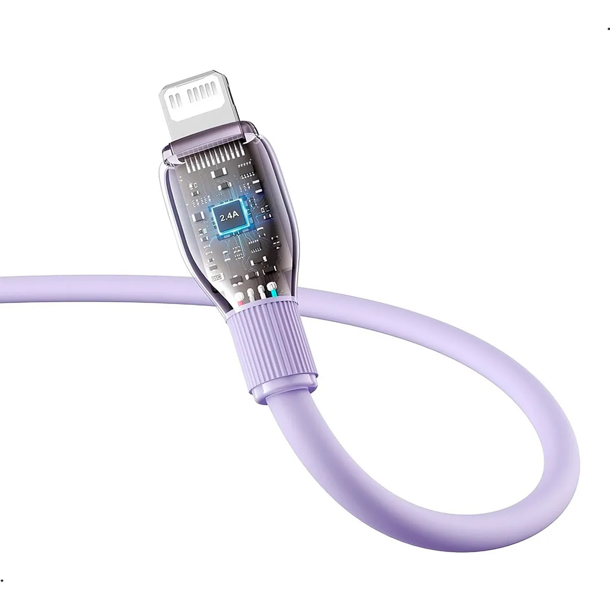 CABLE BASEUS PARA SERIE IPHONE 12,13,14 IPAD MACBOOK AIRPODS PRO - LILA - 3