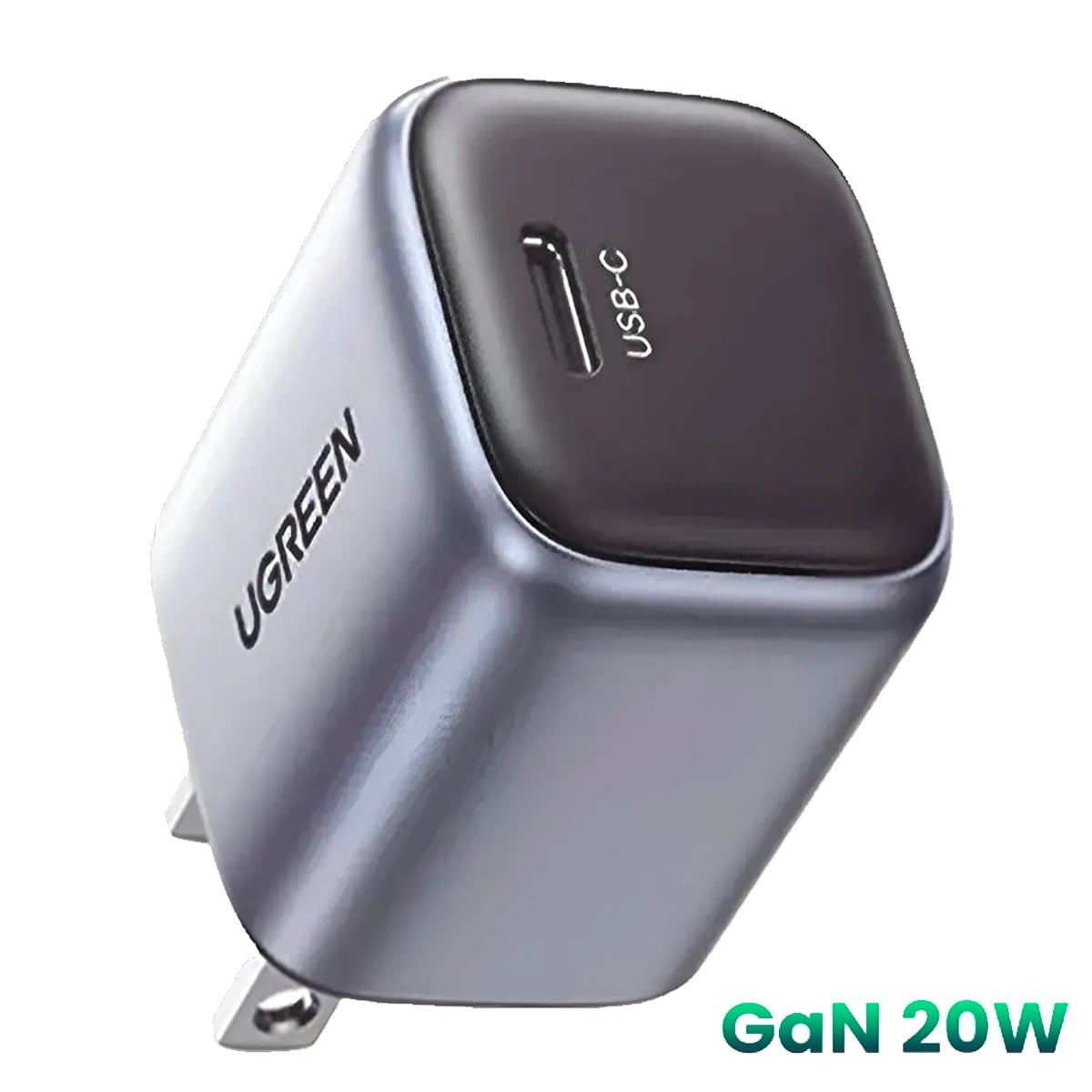 CARGADOR RÁPIDO UGREEN X512 USB-C GAN DE 20W GRIS - 1