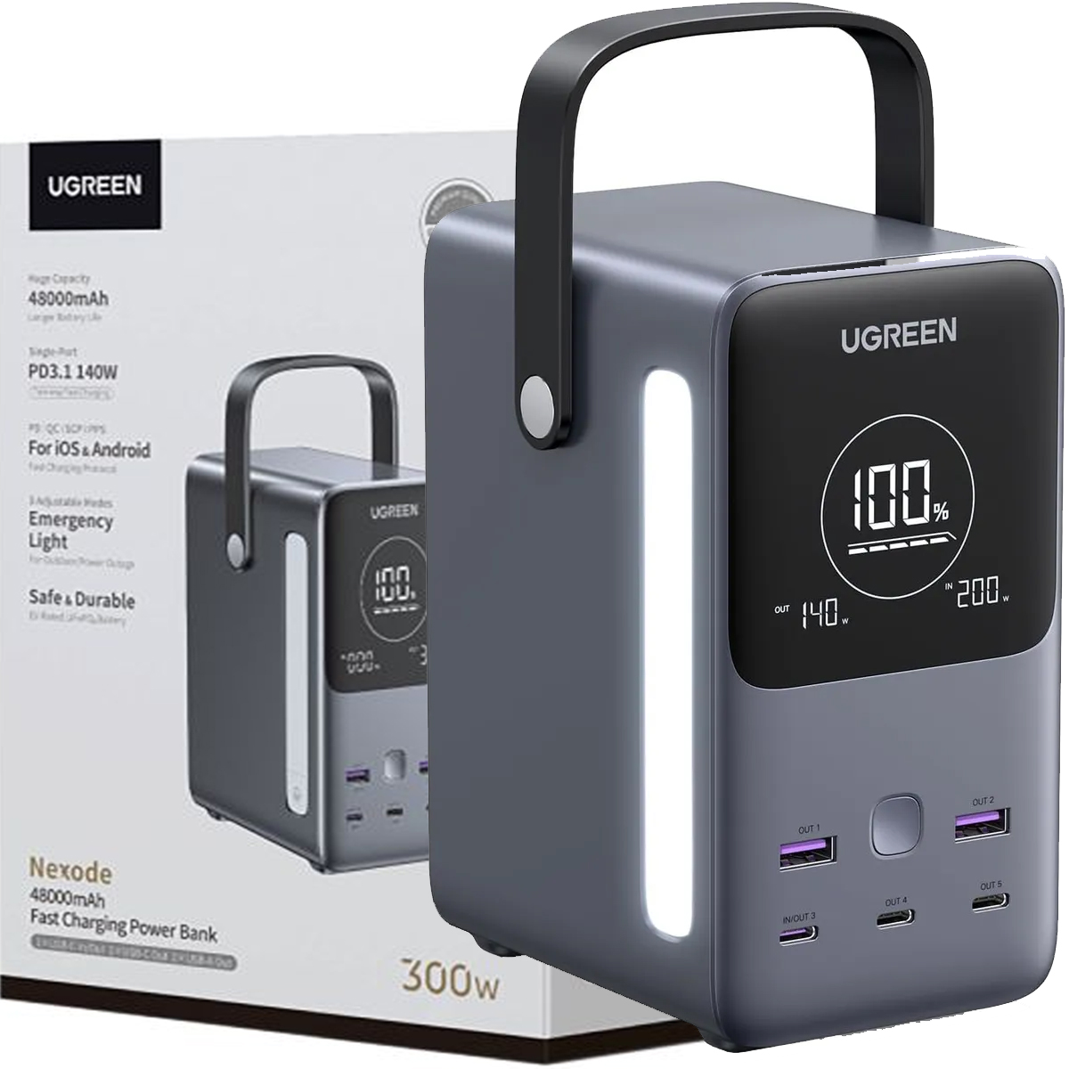 UGREEN NEXODE POWER BANK 48000MAH 300W GRIS CARGA RAPIDA PB770 - 1