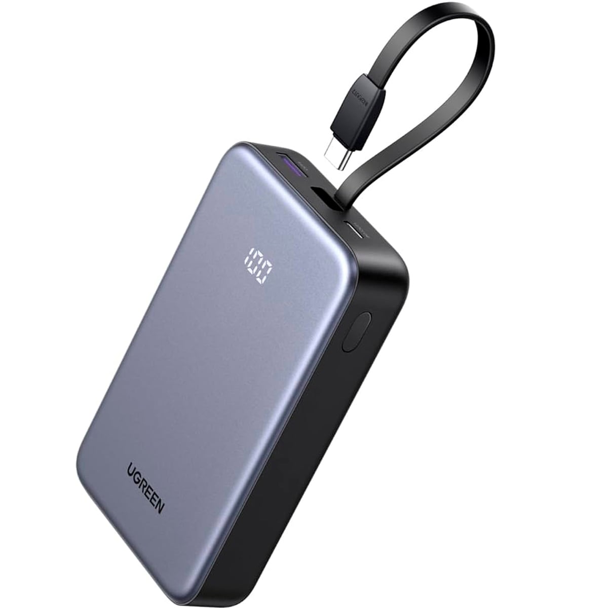 POWER BANK UGREEN 20000 MAH Y 22.5W CON CABLE USB-C INTEGRADO PB505 - 3