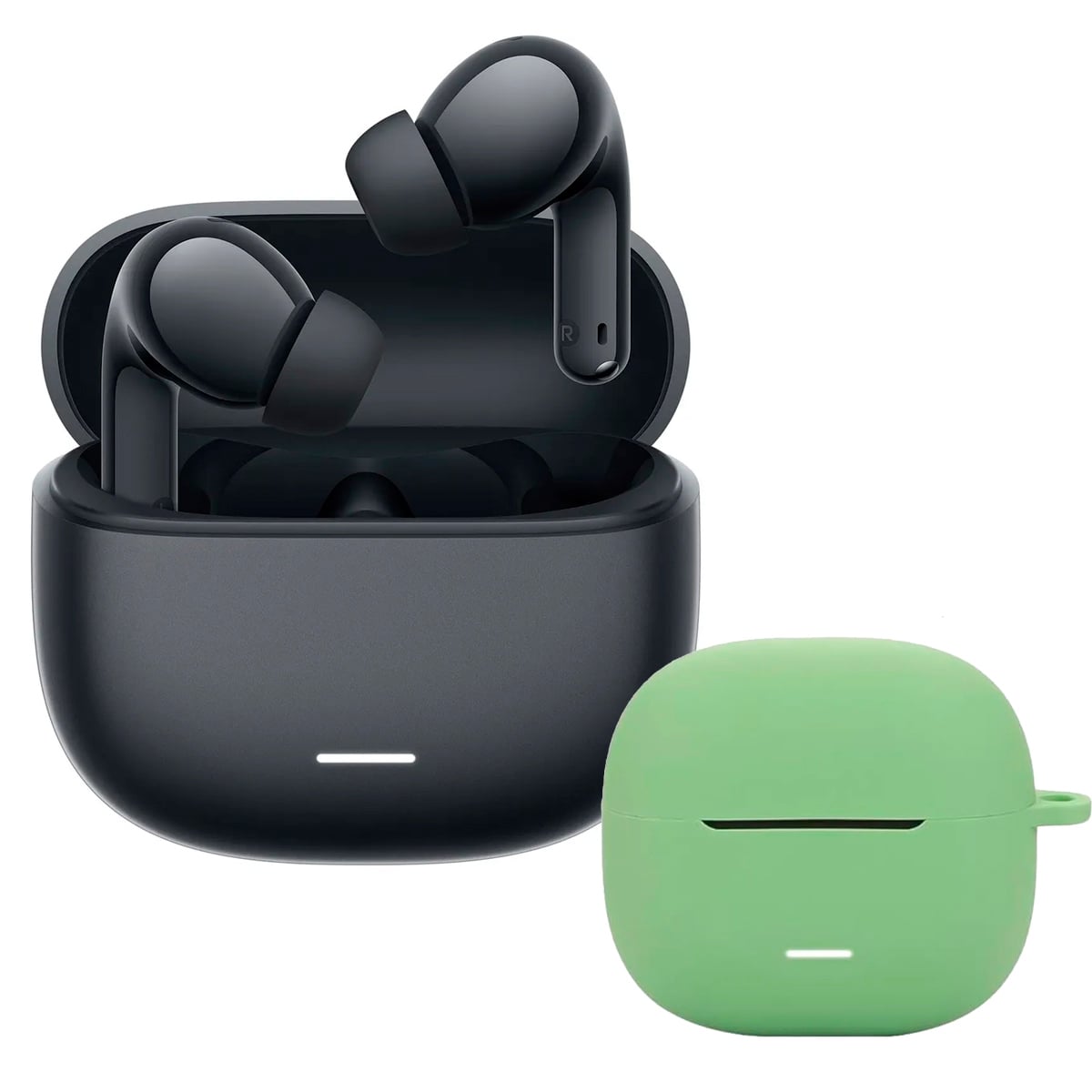 AUDIFONOS REDMI BUDS 8 LITE NEGRO + CASE PROTECTOR VERDE - 1
