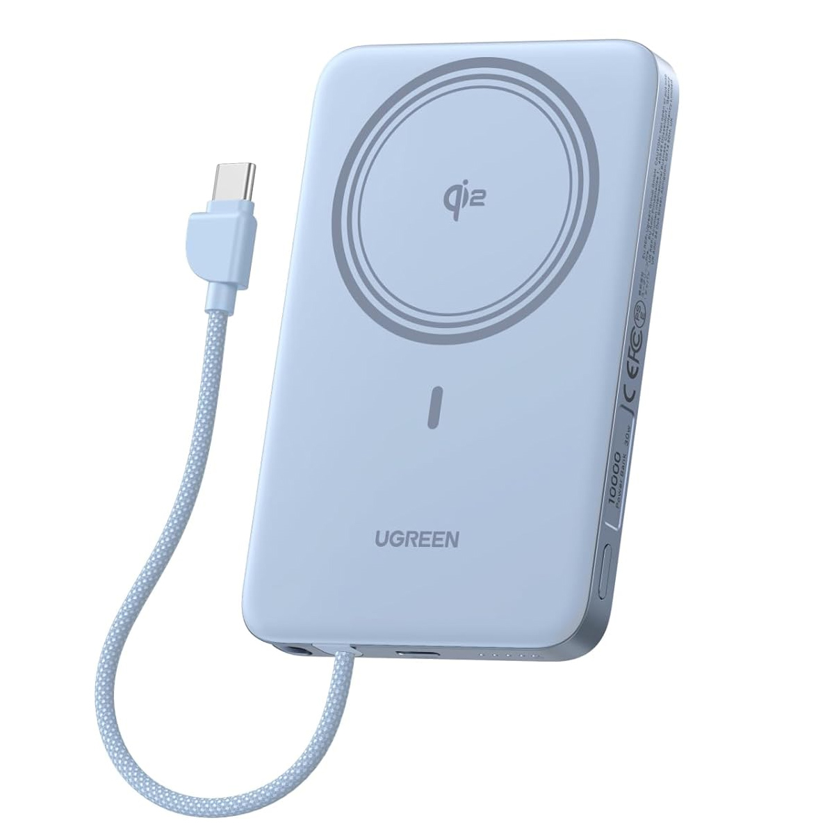 POWER BANK MAGNÉTICO UGREEN 10000MAH 30W QI2 MAGFLOW AIR AZUL PB570 - 65839B - 2