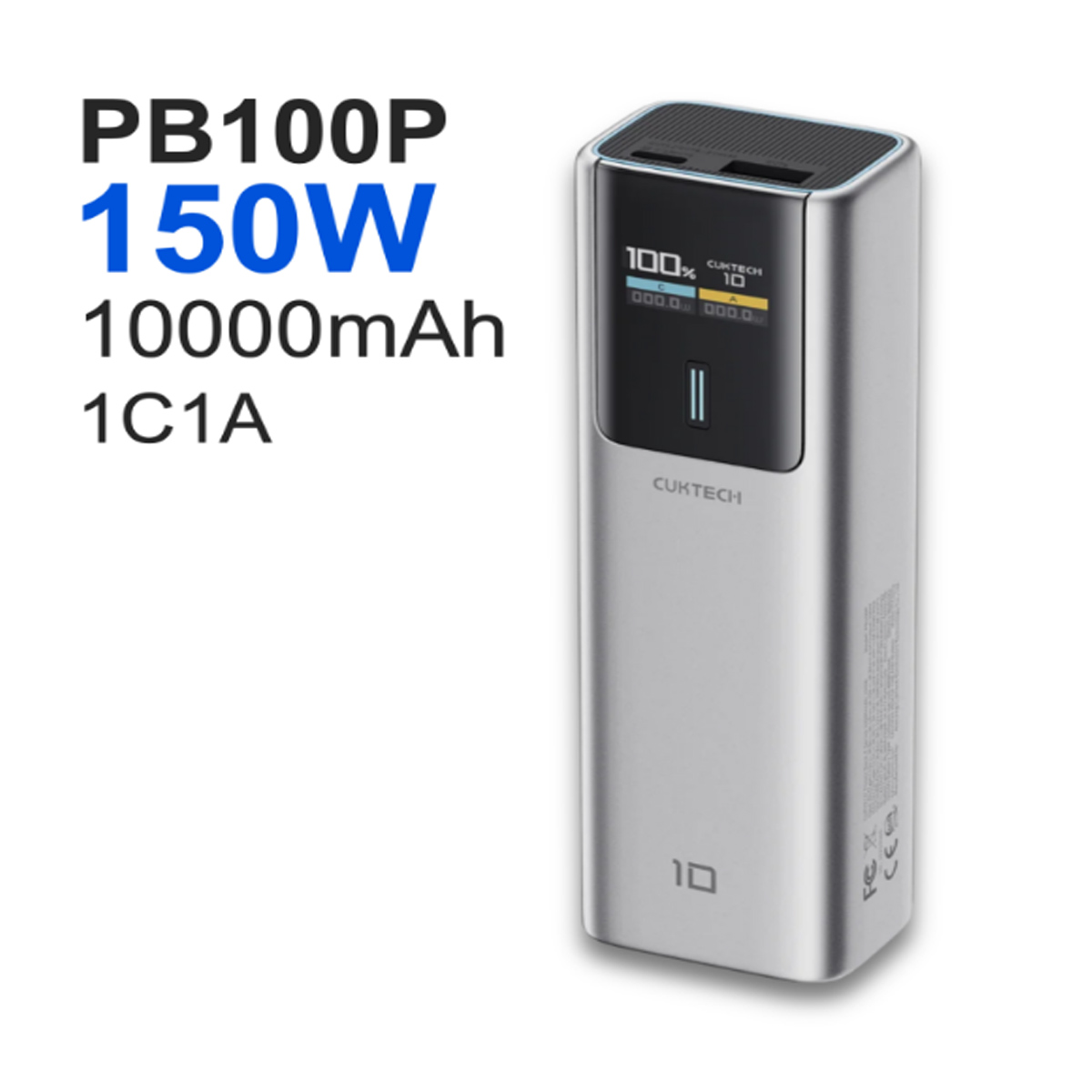 POWER BANK CUKTECH 10000MAH 150W CARGA RÁPIDA PARA LAPTOP, TABLETS PB100P - 2