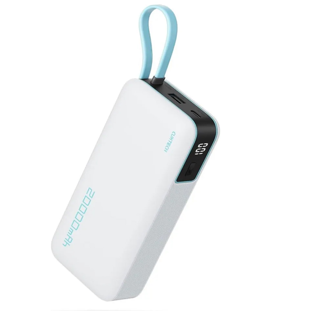 POWER BANK CUKTECH 20000MAH CP24 40W CON CABLE USB-C INTEGRADO - BLANCO - 2