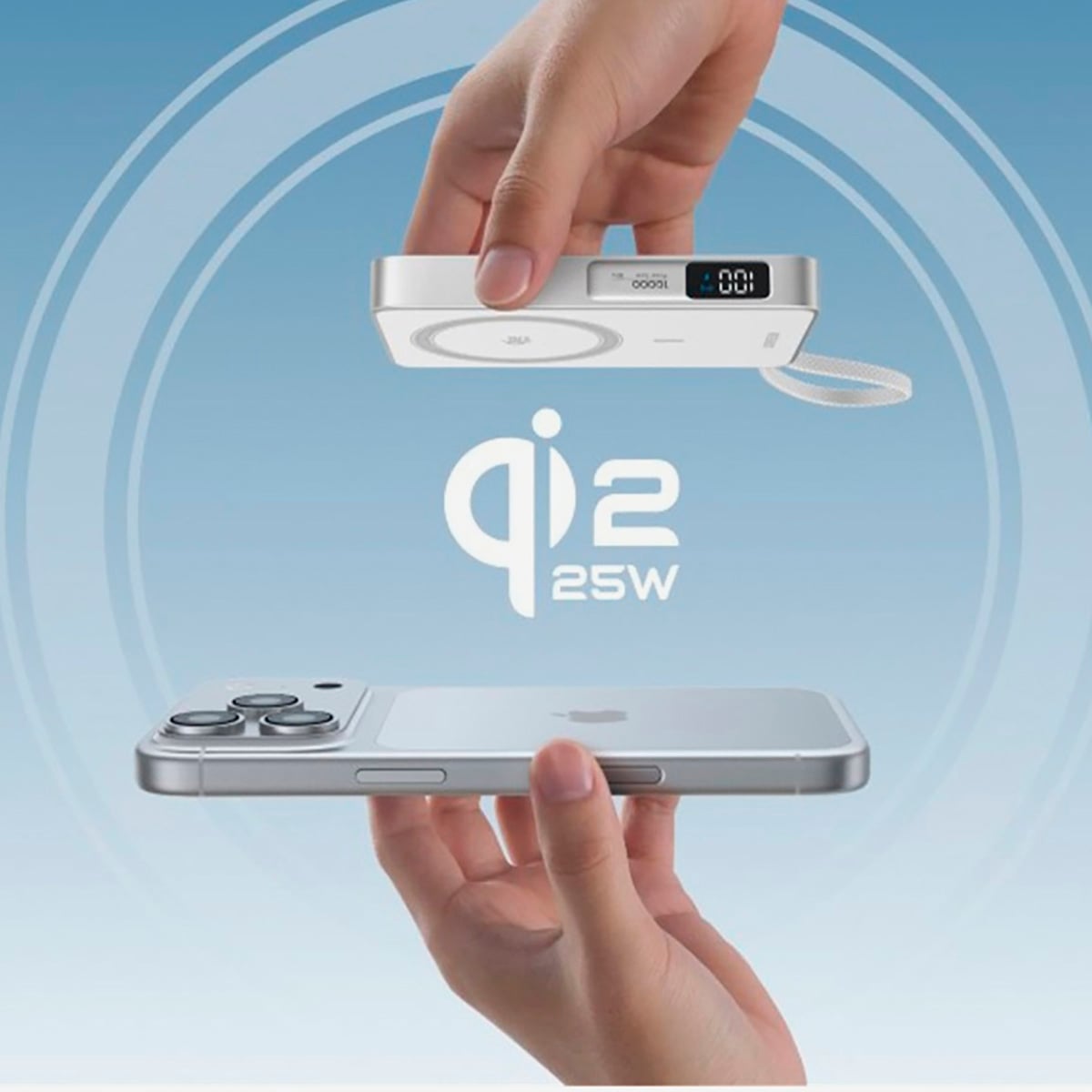 POWER BANK UGREEN PB773 MAGFLOW 10000MAH QI2 25W INALÁMBRICO - BLANCO - 2