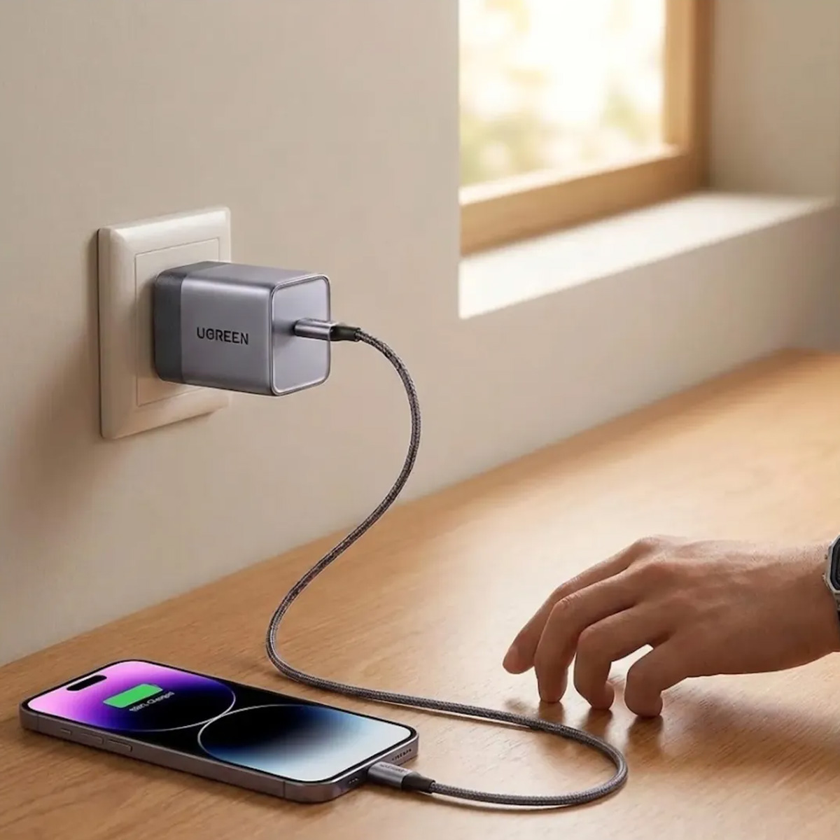 UGREEN NEXODE AIR CARGADOR GAN USB-C 45W GRIS X840 95960B - 6