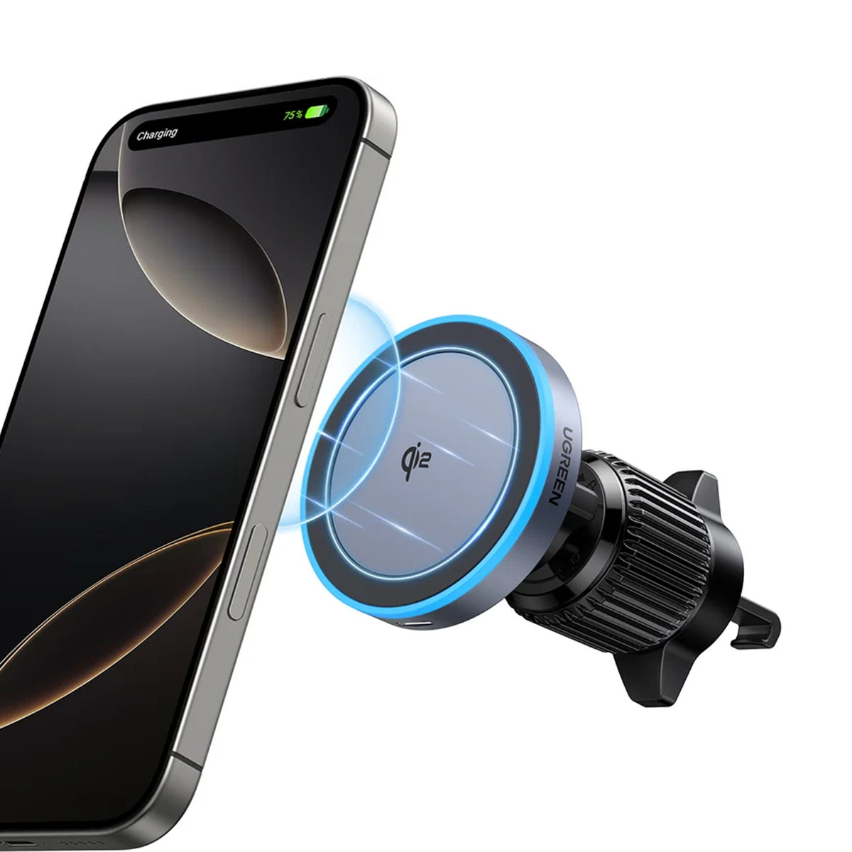 CARGADOR INALÁMBRICO MAGNÉTICO QI2 UGREEN W708 PARA CELULAR Y AUDÍFONOS - 2