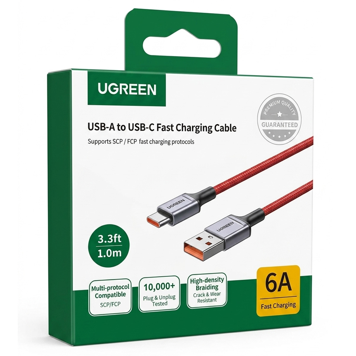 UGREEN CABLE USB C DE 6A 1M, TIPO C DE ALTA VELOCIDAD 480MBPS 20527B - 4
