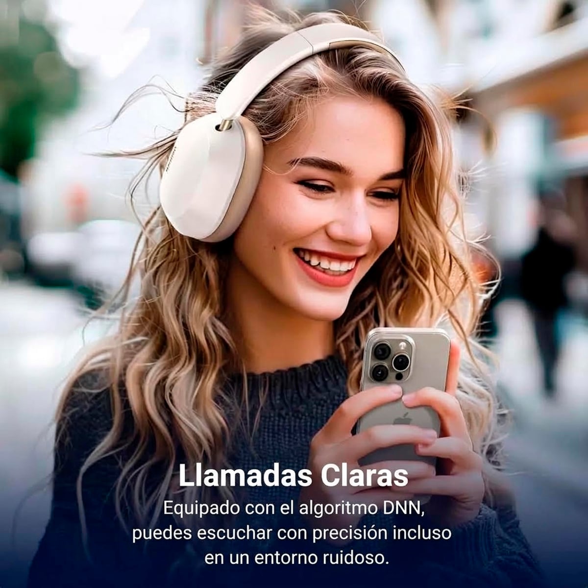 AUDIFONOS UGREEN HP203 HITUNE MAX 5C BLUETOOTH CANCELACION DE RUIDO - BLANCO - 3