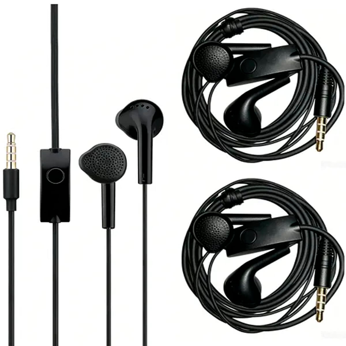 PACK 3 AUDÍFONOS SAMSUNG 3.5MM CON MICRÓFONO NEGRO - 1