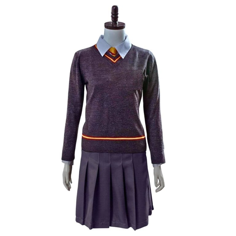 DISFRAZ MINI ALGODÓN NIÑA GRIS TRAJE HARRY POTTER UNIFORME HERMIONE GRANGER GRYFFINDOR - 3