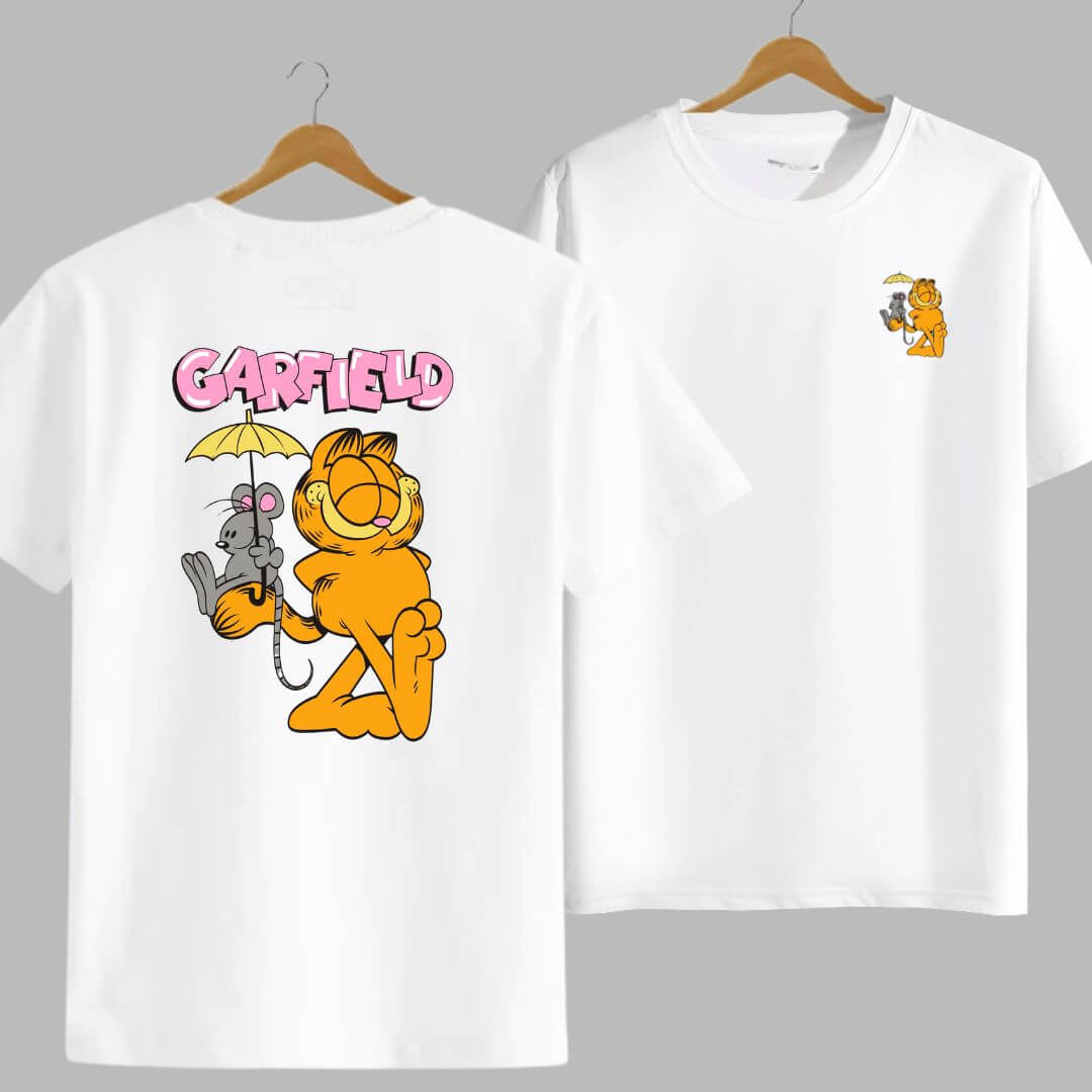 POLO ALGODÓN UNISEX BLANCO GARFIELD PELUCHE - 1