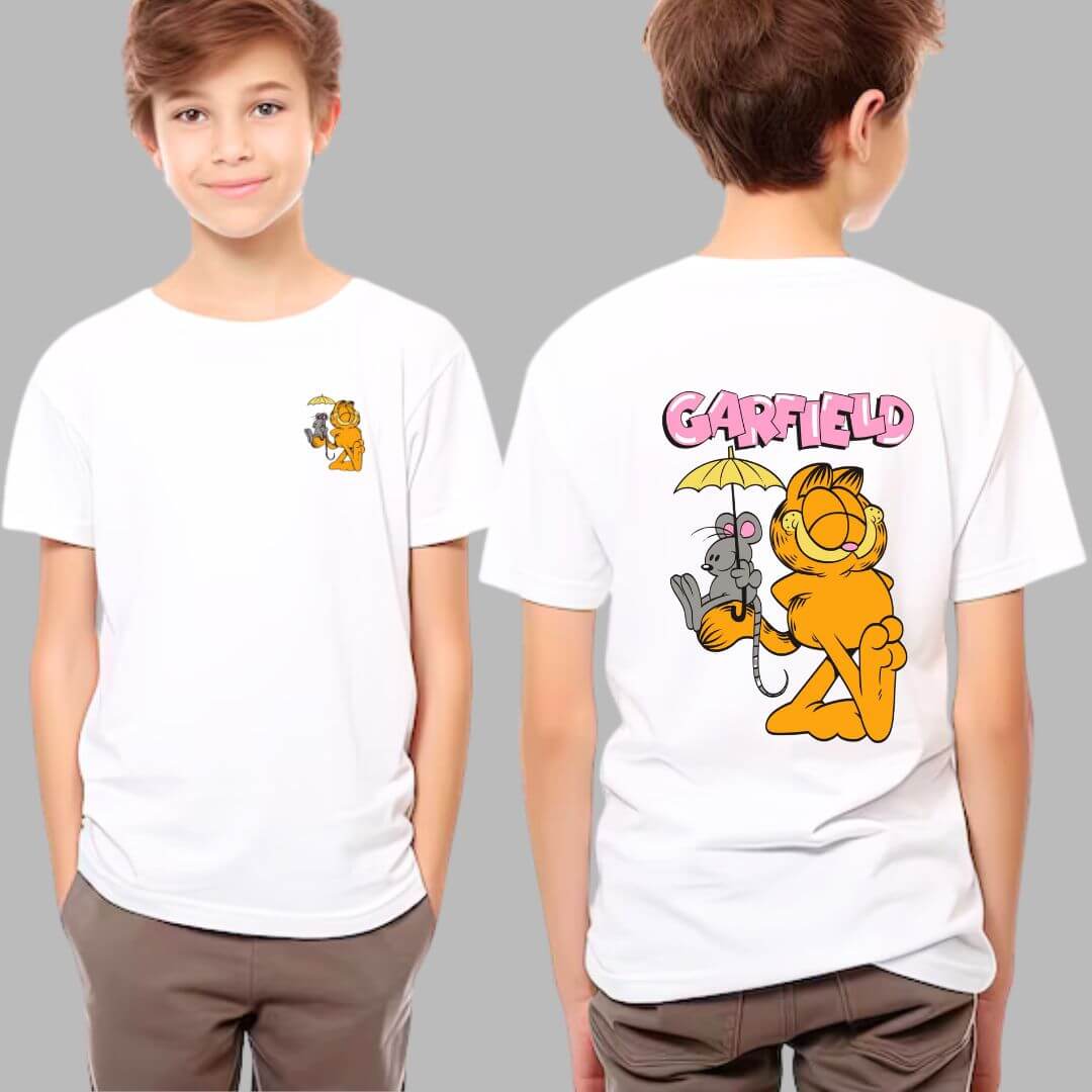 POLO ALGODÓN UNISEX BLANCO GARFIELD PELUCHE - 3