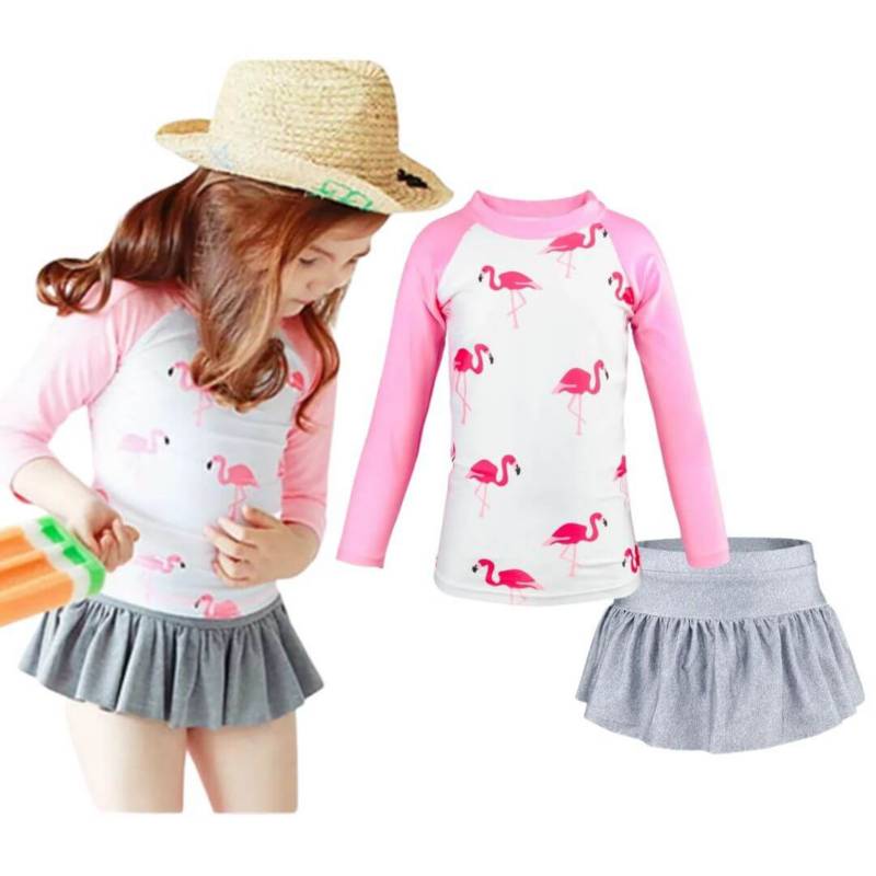TRAJE BAÑO NIÑAS FLAMENCO ROPA DE BAÑO - TALLA 4 HASTA 12 - 1