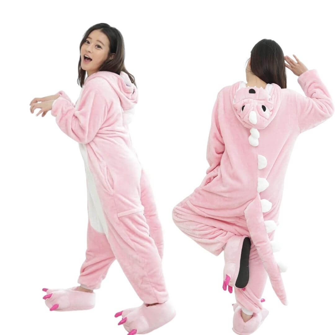 PIJAMA MUJER ROSADO DINOSAURIO ROSA DISFRAZ IMPORTADO - 3
