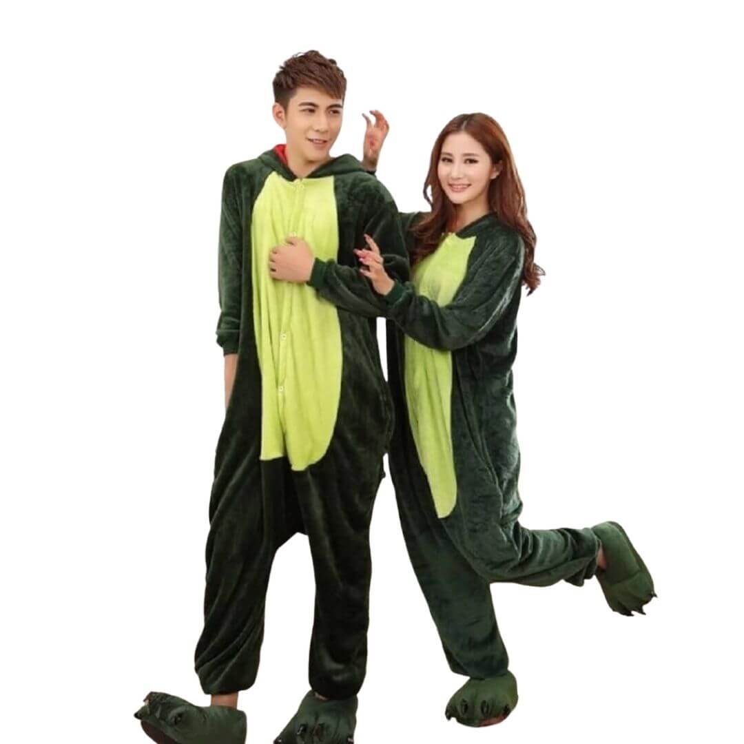 PIJAMA MUJER VERDE DINOSAURIO DISFRAZ IMPORTADO - 1