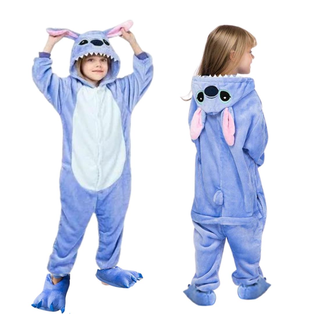PIJAMA STITCH AZUL DISFRAZ PELUCHE - TALLAS 4 HASTA 14 - 3